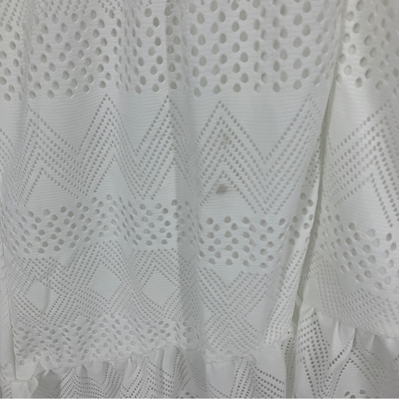 Kate Kasin womens 2XL dress White Ruffles Tie Cutout Asymmetrical NEW - Picture 11 of 11